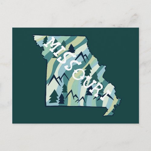 Missouri State Illustrated Map Postcard
