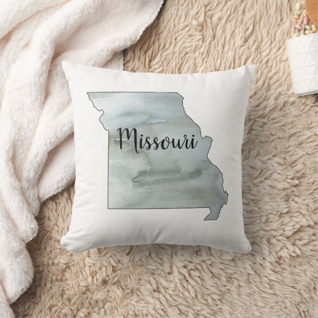 Missouri State Illustration Art Throw Pillow (Blanket)