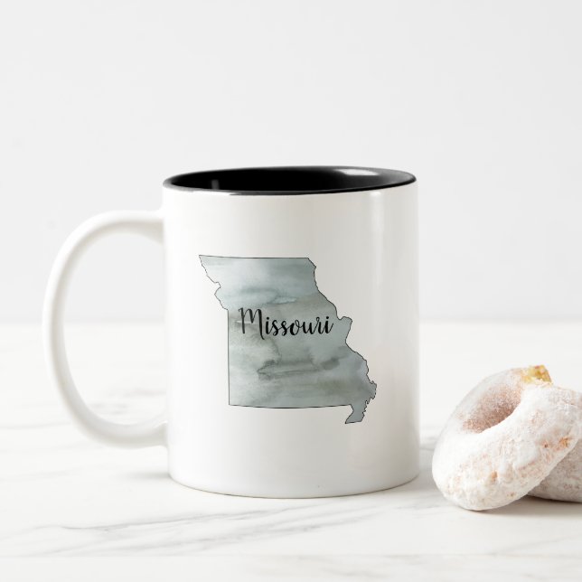 Missouri State Illustration Art Two-Tone Coffee Mug (With Donut)
