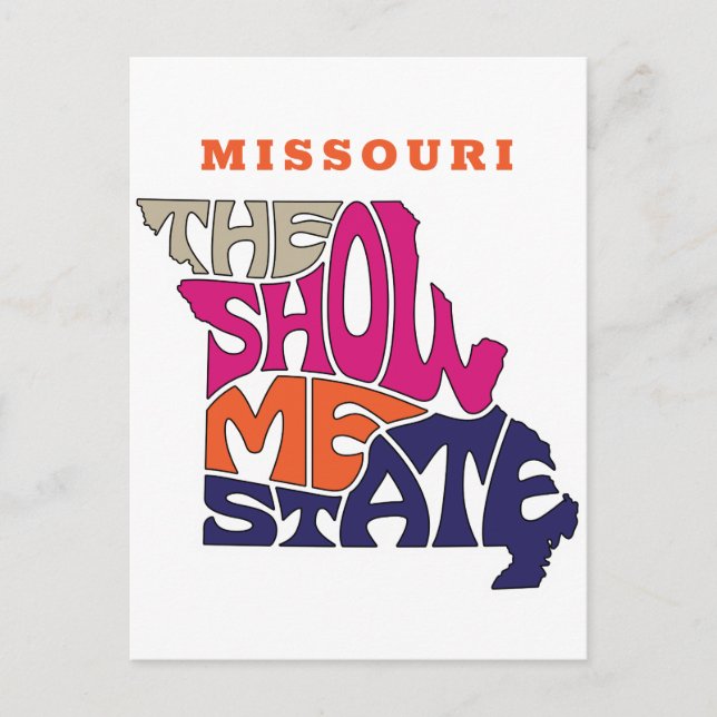 Missouri State Nickname Word Art Postcard (Front)