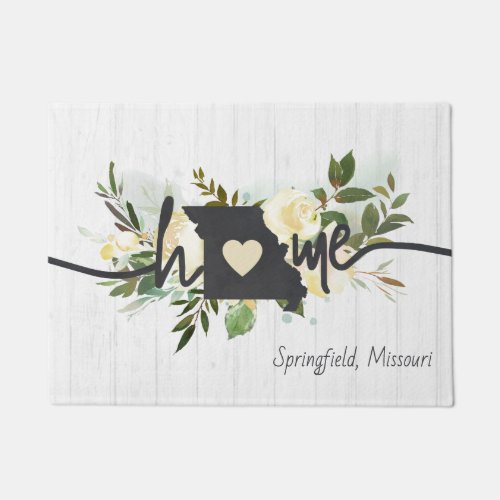 Missouri State Personalized Your Home City Rustic Doormat