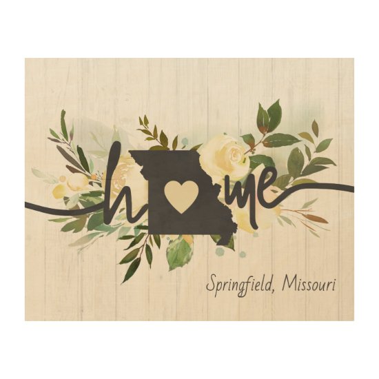 Missouri State Personalized Your Home City Rustic Wood Wall Art