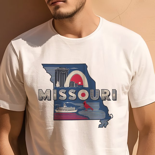 Missouri State Pride Gateway Arch Illustration T-Shirt (Creator Uploaded)