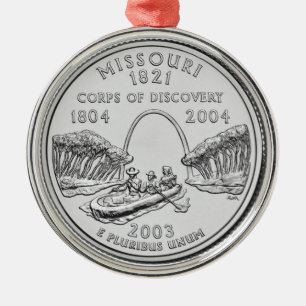 Missouri State Quarter Metal Ornament
