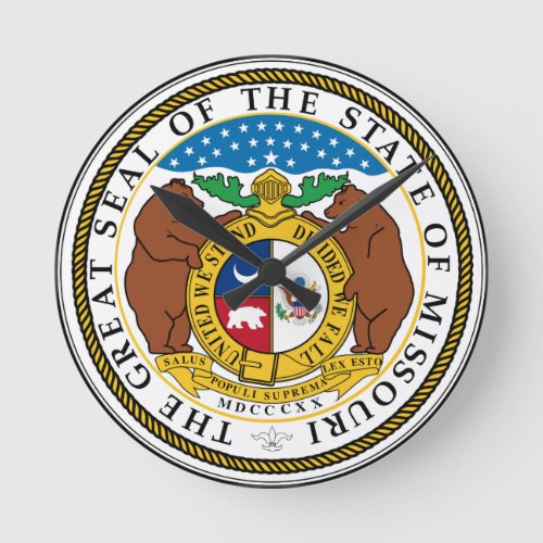 Missouri State Seal Round Clock