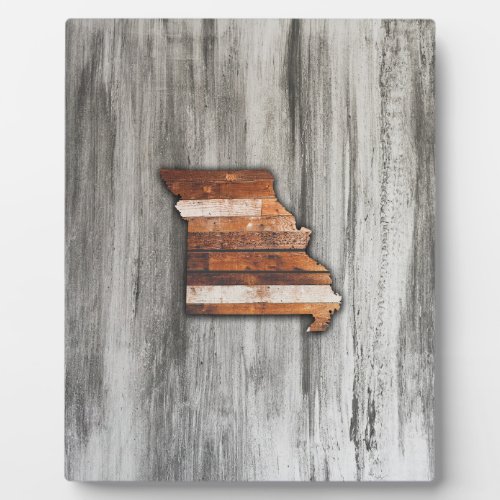 Missouri State Shape Rustic Plaque