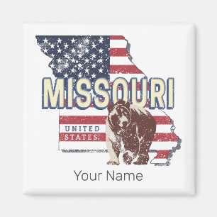 Missouri State United States Retro Map Vintage USA Magnet