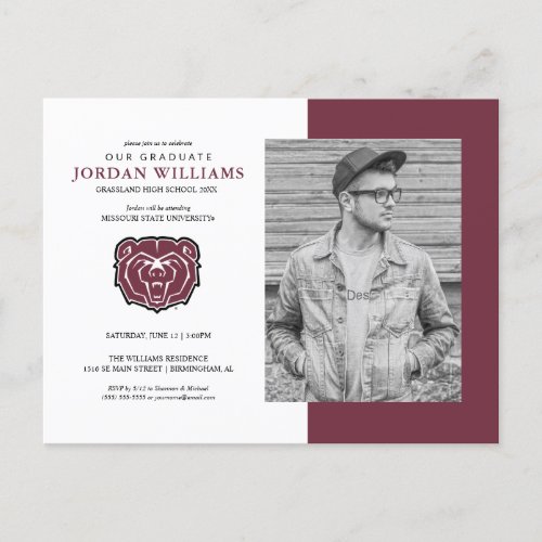 Missouri State University Bears Graduation Announcement Postcard