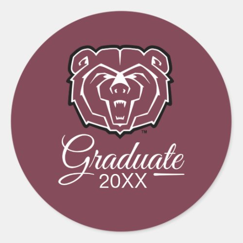 Missouri State University Bears Graduation Classic Round Sticker