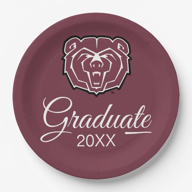 Missouri State University Bears Graduation Paper Plates (Front)