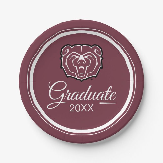 Missouri State University Bears Graduation Paper Plates (Front)