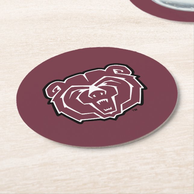 Missouri State University Bears Round Paper Coaster (Angled)
