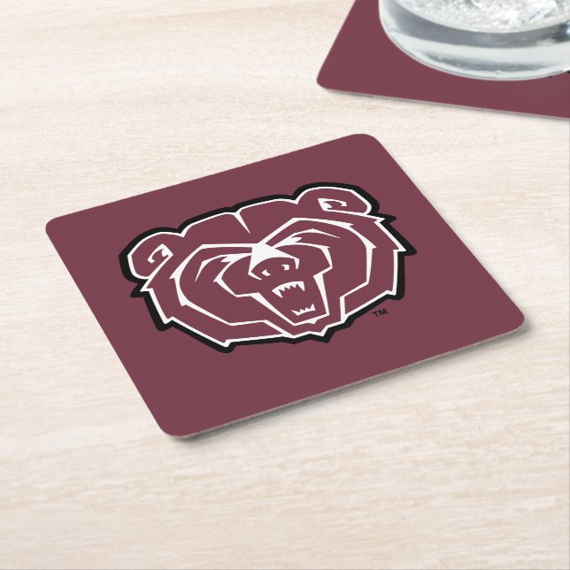 Missouri State University Bears Square Paper Coaster (Angled)