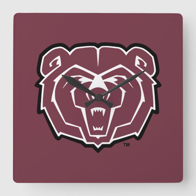 Missouri State University Bears Square Wall Clock (Front)