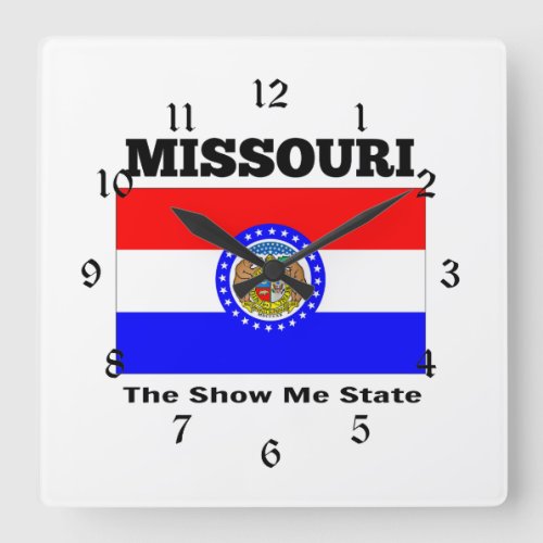 Missouri The Show Me State Square Wall Clock