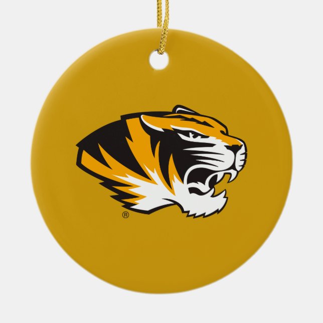 Missouri Tiger Profile Ceramic Ornament (Front)