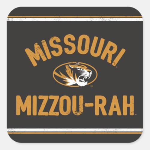 Missouri TIgers  Mizzou _ Rah _ Retro Square Sticker