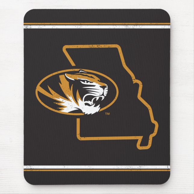 Missouri Tigers | Vintage State Logo Mouse Pad (Front)