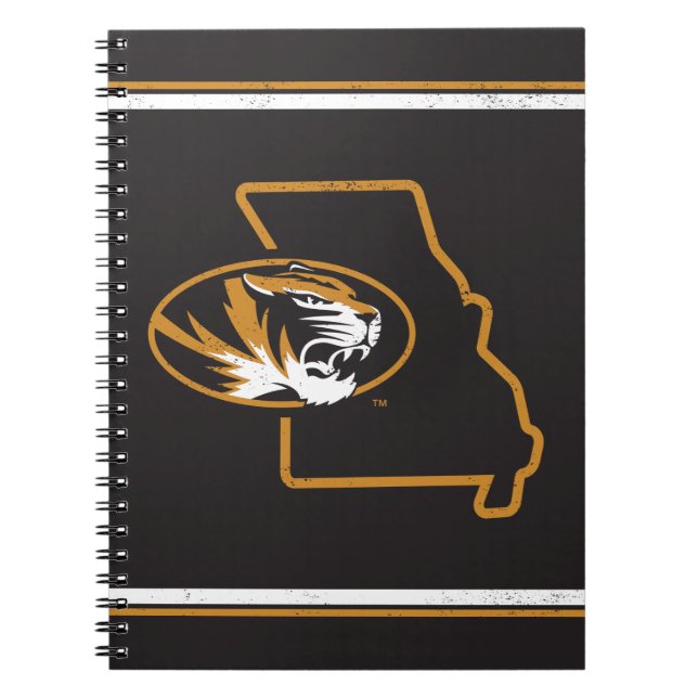 Missouri Tigers | Vintage State Logo Notebook (Front)
