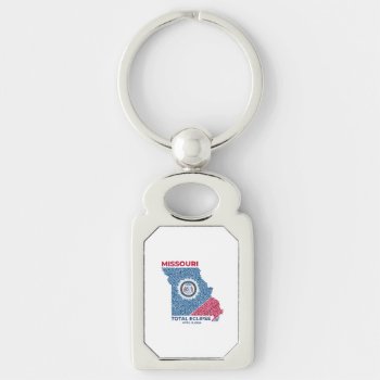 Missouri Total Eclipse Metal Keychain by Eclipse2024_org at Zazzle
