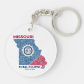 Missouri Total Eclipse Round Keychain (Back)