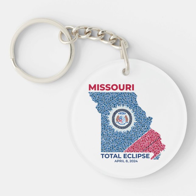 Missouri Total Eclipse Round Keychain (Front)
