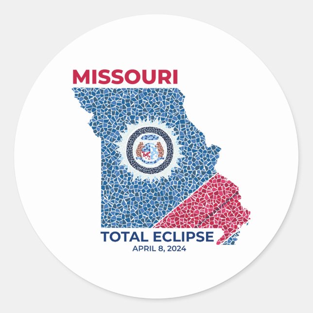 Missouri Total Eclipse Round Sticker (Front)