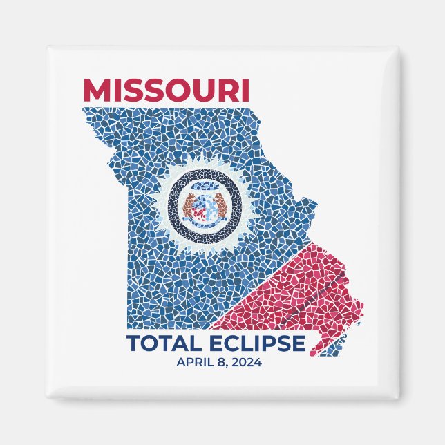 Missouri Total Eclipse Square Magnet (Front)