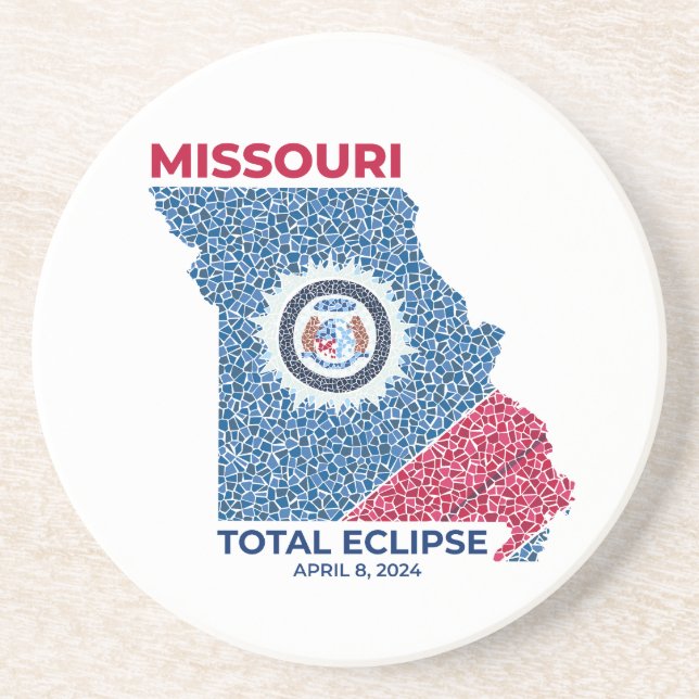 Missouri Total Eclipse Stone Coaster, Round Sandst Coaster (Front)