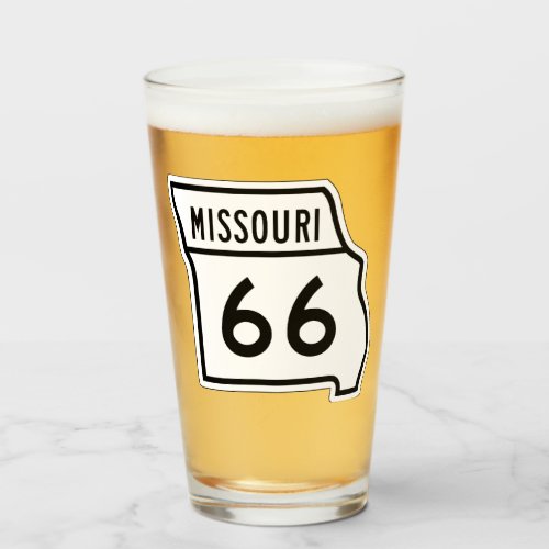 Missouri US Route 66 Pint Drinking Glass