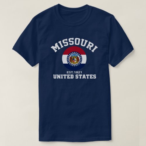 Missouri USA Est 1821 Patriotic Flag T Shirt