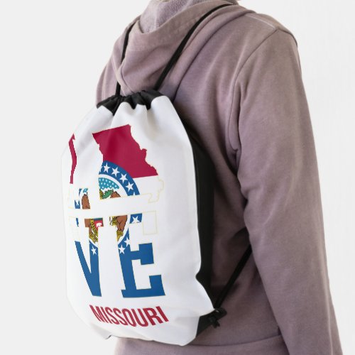 Missouri USA state love Drawstring Bag