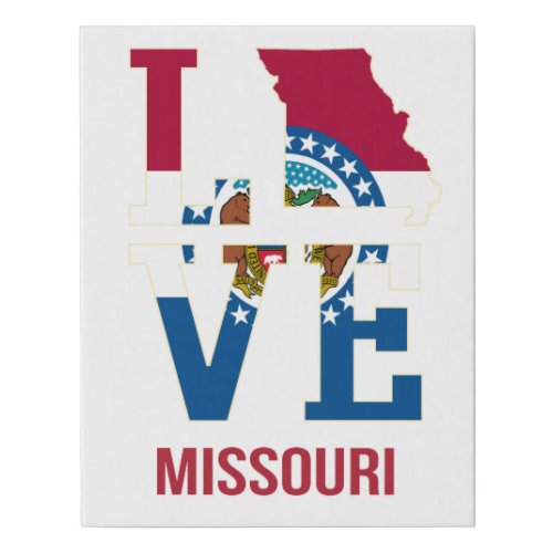 Missouri USA state love Faux Canvas Print