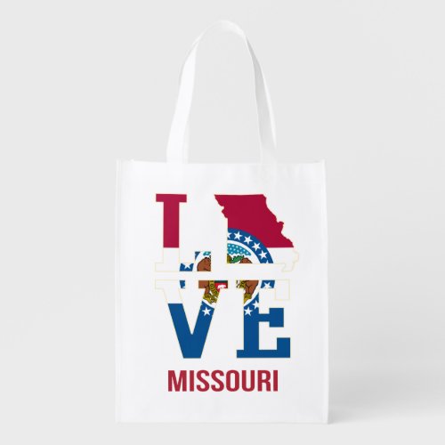 Missouri USA state love Grocery Bag