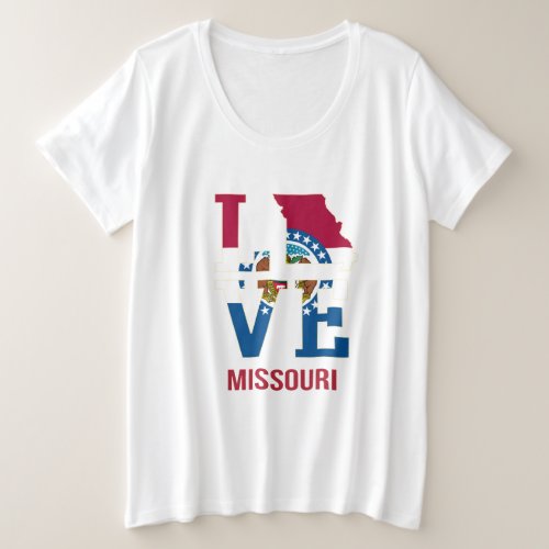 Missouri USA state love Plus Size T_Shirt