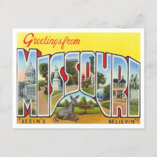 Missouri Vintage Big Letters Postcard