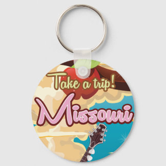 Missouri vintage cartoon travel poster. keychain