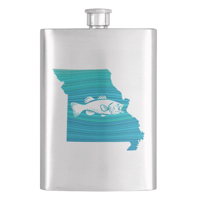 Missouri Wave Fishing Flask (Front)
