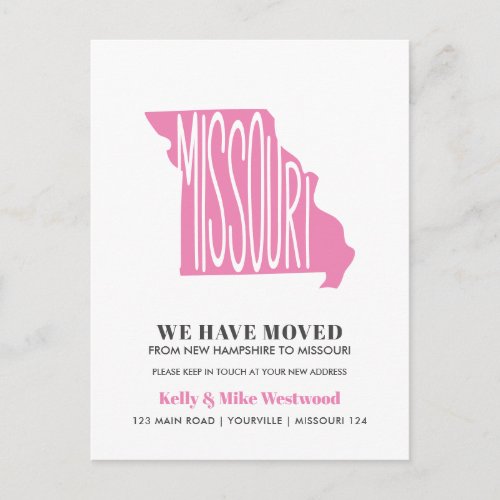 MISSOURI Weve moved New address New Home   Postca Postcard