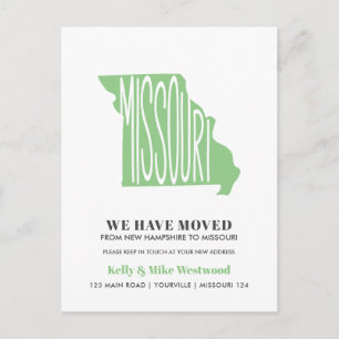 MISSOURI We've moved New address New Home Postcard