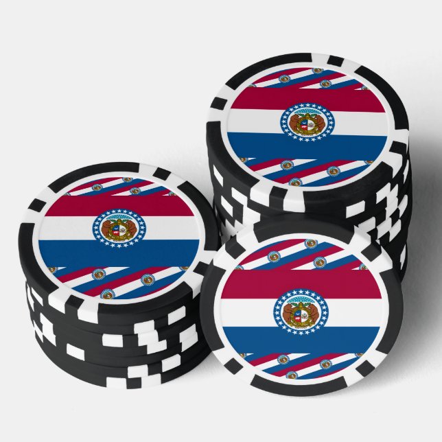 Missourian Flag, Flag of Missouri Poker Chips (Stack)