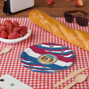 Missourian Flag & Seal, Missouri Paper Plates