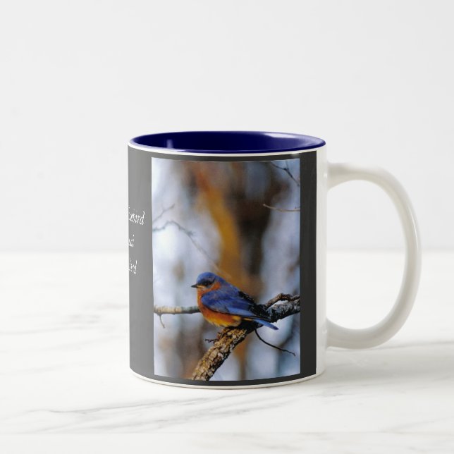 Missouris Eastern Bluebird. Two-Tone Coffee Mug (Right)