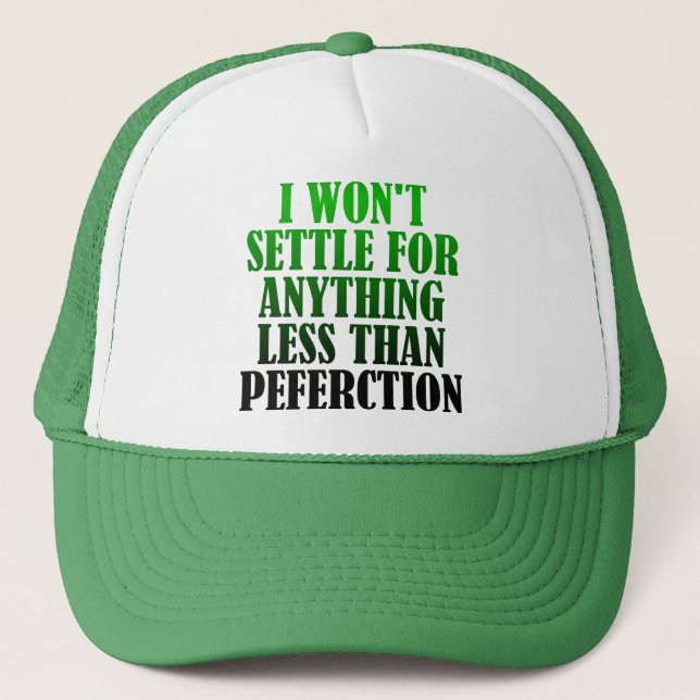 Misspelled Perfection Funny Ball Cap Hat (Front)