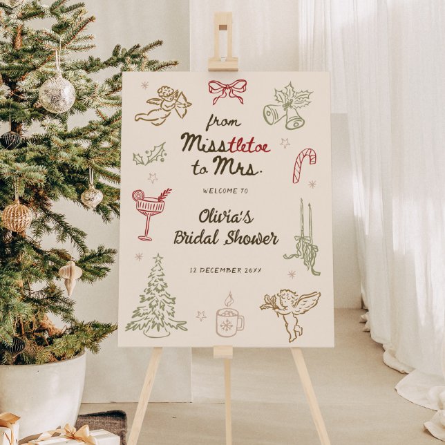 Misstletoe to Mrs Christmas Bridal Shower Foam Board (Creator Uploaded)