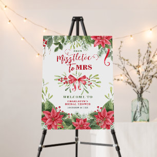 Misstletoe To Mrs. Winter Bridal Shower Welcome Foam Board