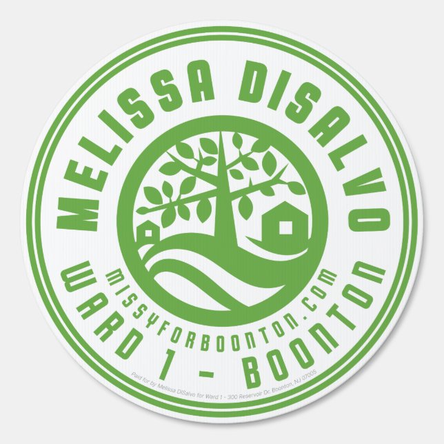 Missy For Boonton Circular Yard Sign (Back)