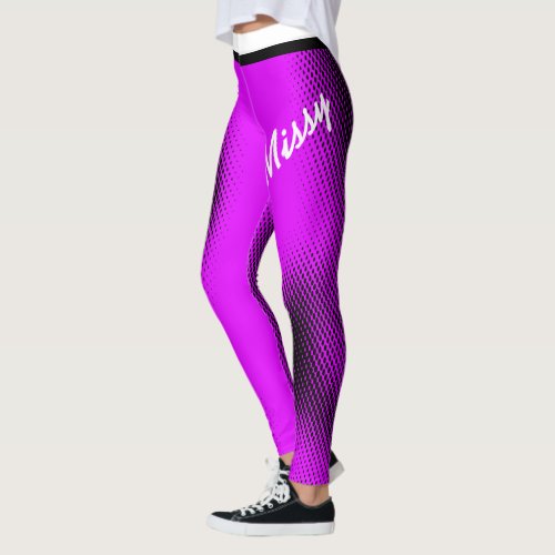 Missy in Large Text with Dot Pattern on Your Color Leggings