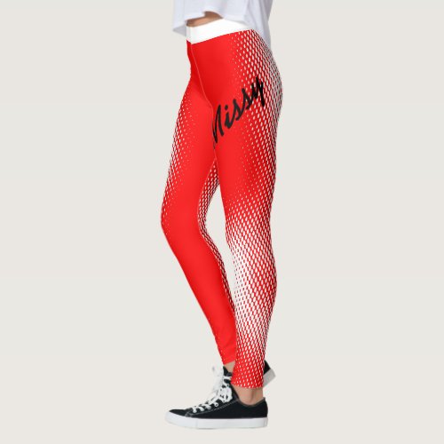 Missy in Large Text with Dot Pattern on Your Color Leggings