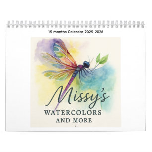 Missy's Watercolors and More 15 months Calendar